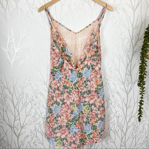VINTAGE Victoria’s Secret Gold Label Multi Floral Print Slip Dress Lace - Picture 8 of 13